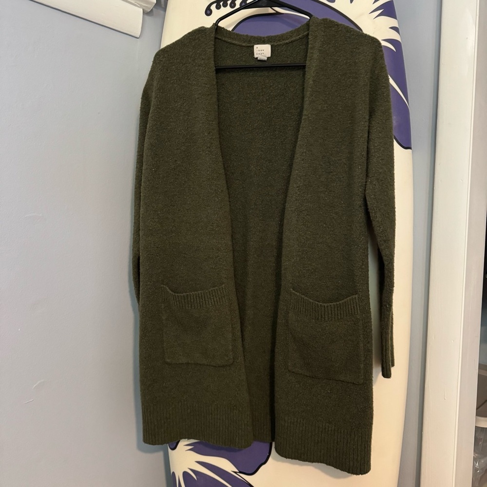 Sage Green Knit Cardigan Sweater